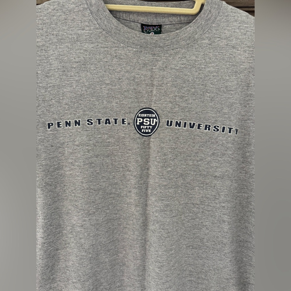 Penn State University Gray T-Shirt EUC 100% Cotton Collegiate Graphic Tee Medium - Picture 2 of 8